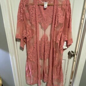 NWT Time & Tru Lace Kimono Cover up-2~3X